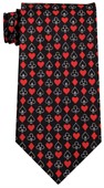 Deck Of Cards Theme Black Polyester Tie