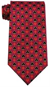 Deck Of Cards Theme Burgundy Polyester Tie