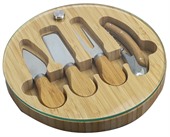 Dining Delight Glass & Bamboo Cheese Board