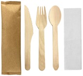 EcoFeast 4 Piece Wooden Cutlery Set