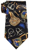 Equestrian Saddle Theme Polyester Tie