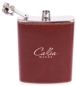 Faux Leather Wrapped Hip Flask