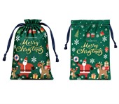 Festive Polyester Drawstring Gift Bag