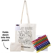 Foldable Pouch Calico Bag With Crayons