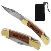 Gold Accented Rosewood Pocket Knife