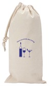 Grapevine Canvas Drawstring Wine Gift Bag