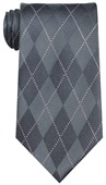 Grey Diamond Pattern Silk Tie