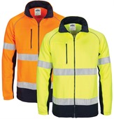 Hi Vis Full Zip Fleece With Side Pockets And Reflective Tape