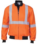 Hi Vis Two Tone Cotton Bomber Jacket With X Back Reflective Tape