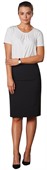 Ladies Poly Viscose Stretch Stripe Mid Length Lined Pencil Skirt