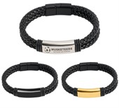 Leather Braided Bracelet With Magnetic Clasp