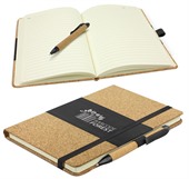 Natural Cork Covered Notebook With Pen