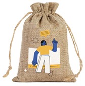 Natural Linen Large Drawstring Gift Bag