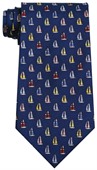 Nautical Theme Blue Polyester Tie