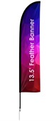 O1A Large Straight Feather Banner One Side Print