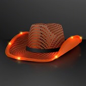 Orange Cowboy Hat With Flashing Brim