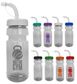 PETE 710ml Drink Bottle With Sipper Straw Lid