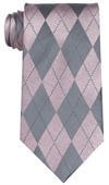 Pink Diamond Pattern Silk Tie