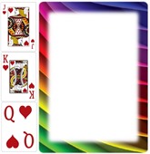 Poker Cards Customisable Rainbow Frame Theme Back