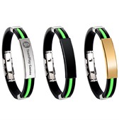 Polyurethane Striped Bracelet With Glide Lock Clasp