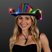Rainbow Cowboy Hat With Flashing Brim