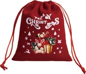 Red Velvet Large Drawstring Gift Bag
