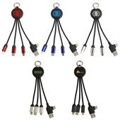Round Light Up Multi Charging Cable