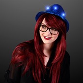 Sequin Flashing LED Blue Fedora Hat