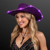 Shiny Purple Cowboy Hat With Flashing Brim