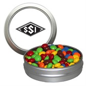 Slim Candy Window Tin With Chocolate Beans