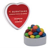 Small Heart Tin With Chocolate Beans