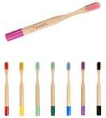 Small Round Colourful Handle Bamboo Toothbrush