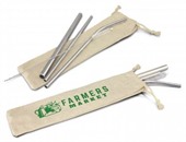 Stainless Steel 3 Straw Set