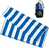 Striped Microfibre Beach Towel With Pouch