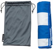 Striped Microfibre Sports Towel With Pouch