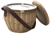 Tapeka Round Wicker Picnic Cooler Basket