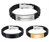 Textured Silicone Bracelet With Folding Lock Clasp