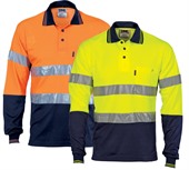Titan Hi Vis Two Tone Long Sleeve Polo With Reflective Tape