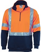 Trends Hi Vis X Back Taped Half Zip Fleecy Top