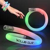 Tube White Wristband With Flashing Rainbow LED