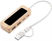 Urban 4 Port Bamboo LED USB Hub