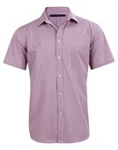 Wesley Mens Two Tone Mini Gingham Short Sleeve Shirt