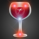 Wine Glass Blinking LED Pin Badge
